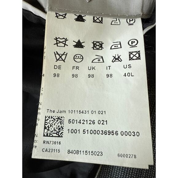 BOSS Men’s Sport Coat Blazer 40L Gray/Black Wool Blend Two Button Jacket - Picture 9 of 11